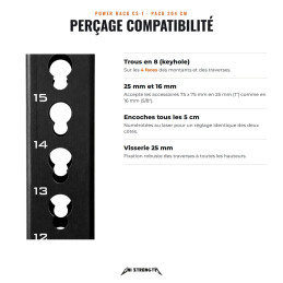 Power Rack CS-1 pack 204 cm, perforación compatibilidad