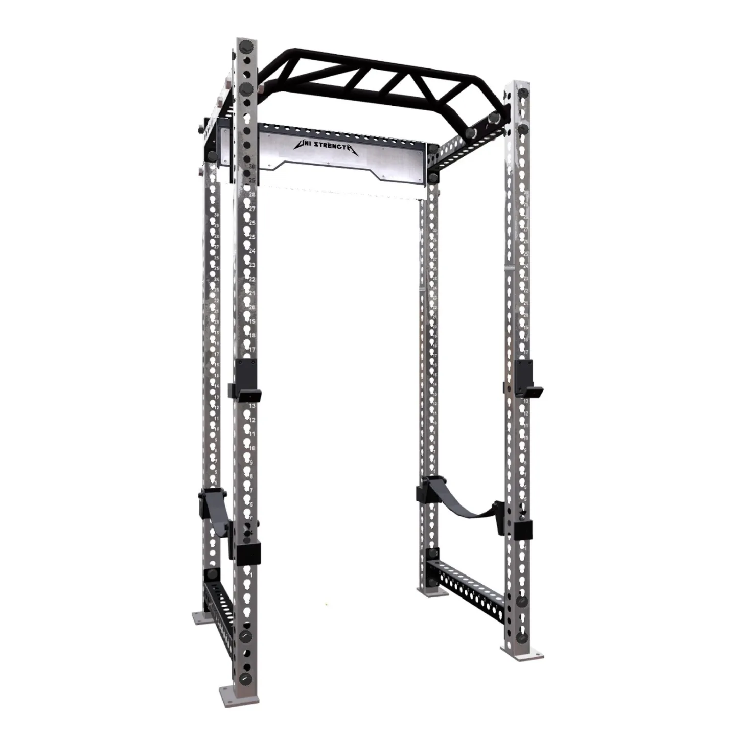 Power Rack CS-1 236 cm acier vernis, 4 montants, barre multiprise | Pack complet