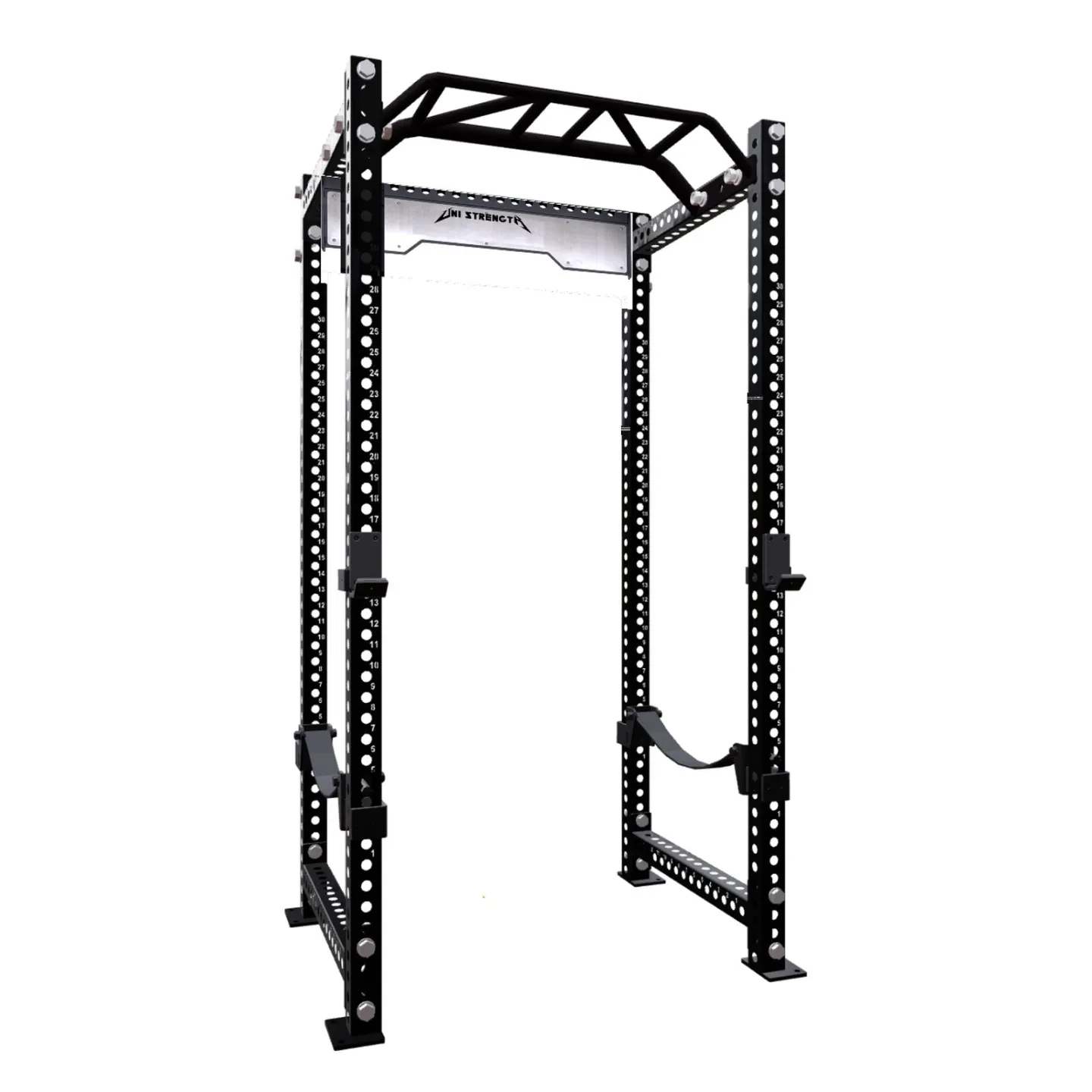 Power Rack CS-1 236 cm noir, 4 montants, barre multiprise | Pack complet