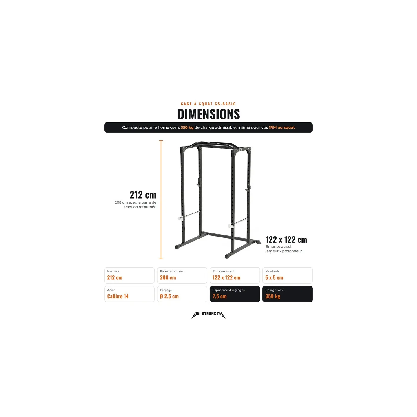 Gabbia per squat e Power Rack - CS-Basic - vista 7