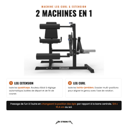 Macchina leg curl ed extension 2 in 1, quadricipiti e ischiocrurali