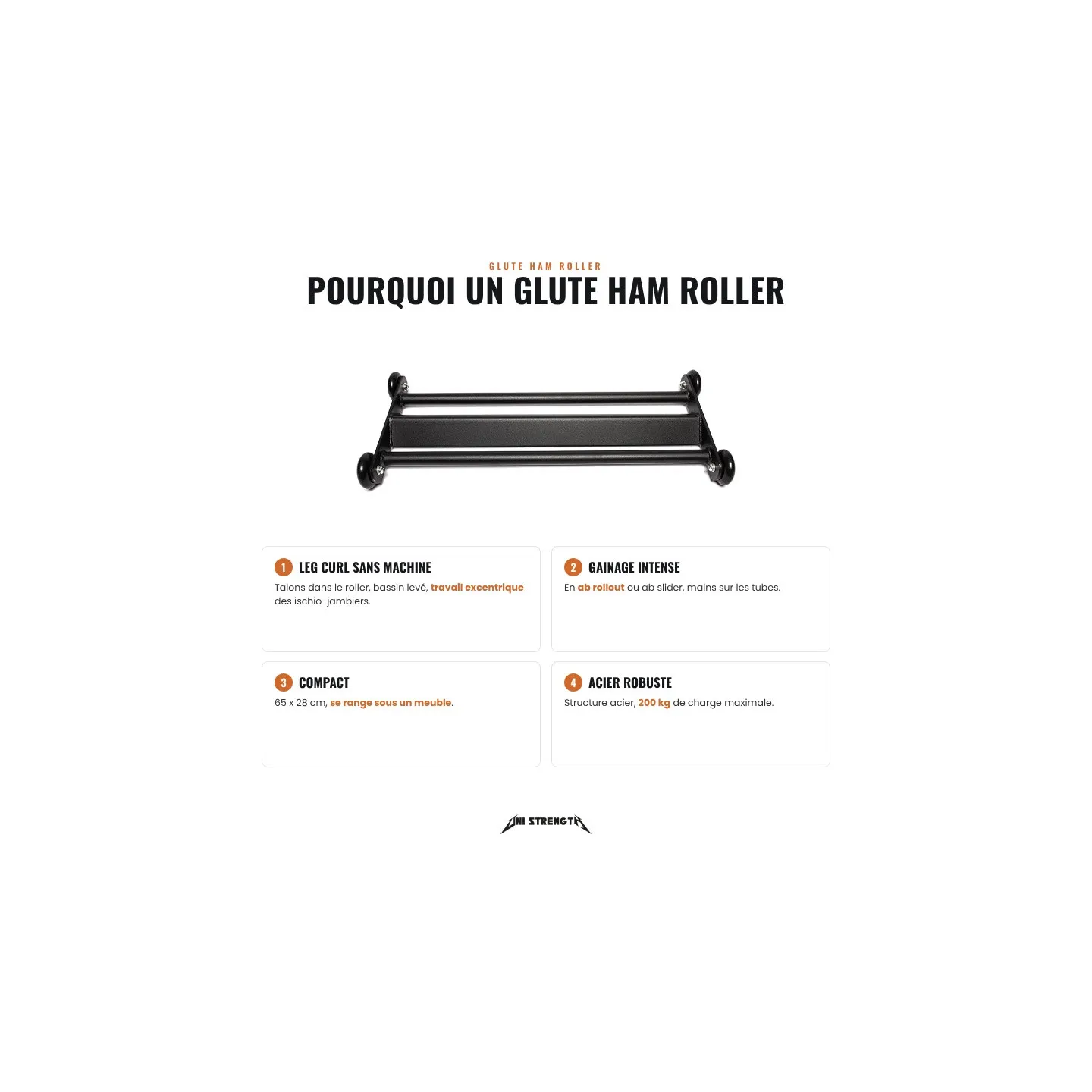 Glute Ham Roller - Hamstring and Glutes Roller - view 3