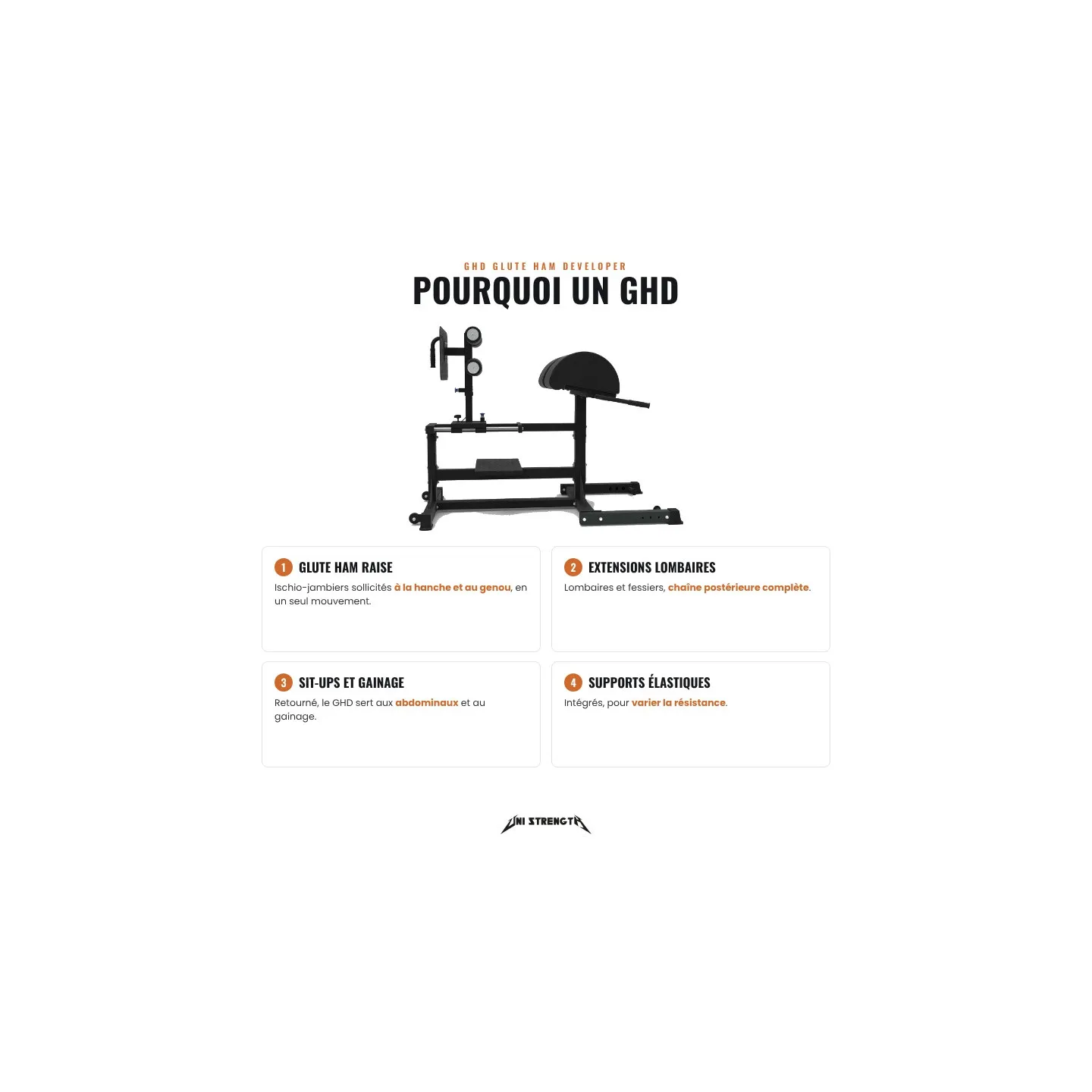 GHD Glute Ham Developer Uni Strength, 13 réglages - vue 3