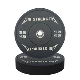Disco bumper nero 25 kg Uni Strength