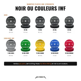 Uni Strength bumper plates, black or IWF colours