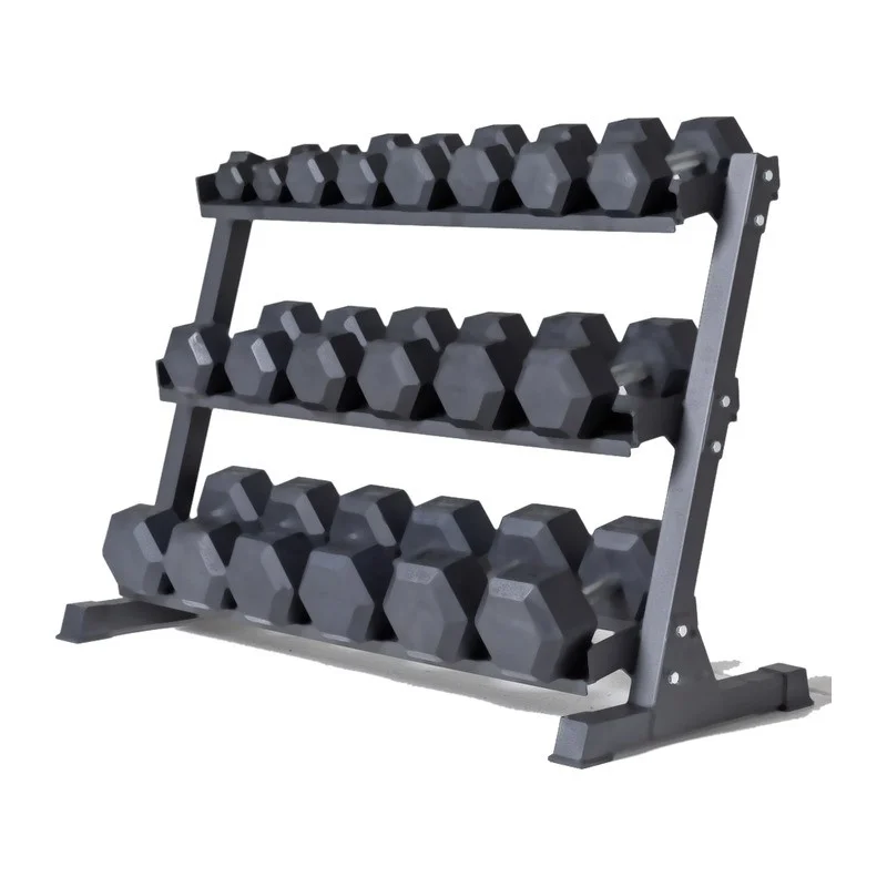 Pack manubri esagonali da 2,5 a 30 kg + rack portamanubri