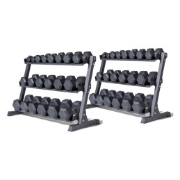Hex dumbbell pack 2.5 to 50 kg + 2 storage racks