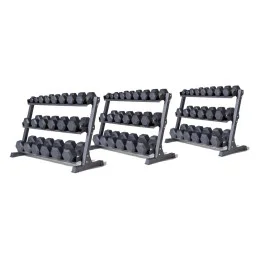 Pack haltères hexagonaux 2,5 à 70 kg + 3 racks de rangement