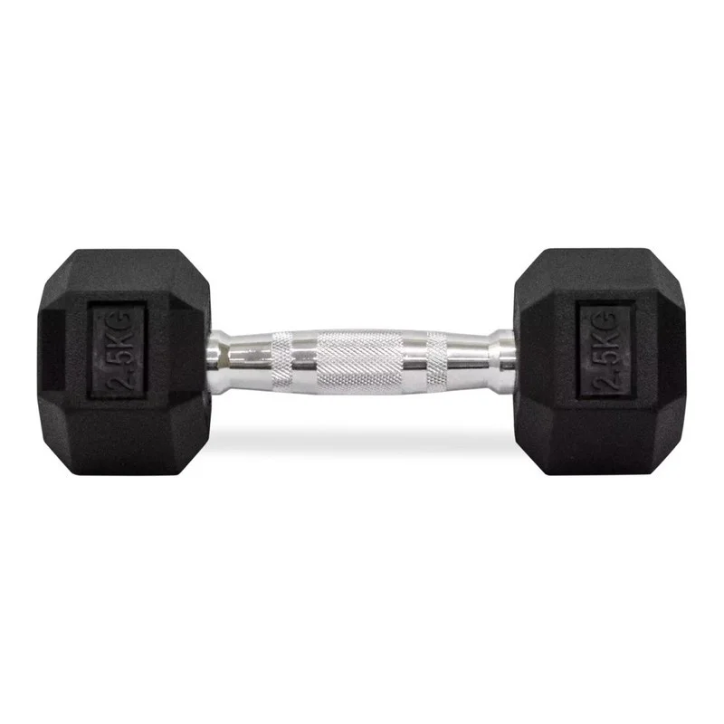 Mancuernas hexagonales de caucho de 2,5 a 70 kg - Par
