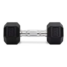 Haltères hexagonaux en caoutchouc de 5 kg, paire
