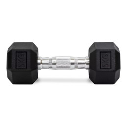 Mancuernas hexagonales de goma de 5 kg, par