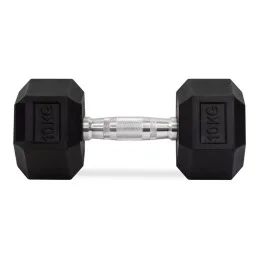 Haltères hexagonaux en caoutchouc de 10 kg, paire