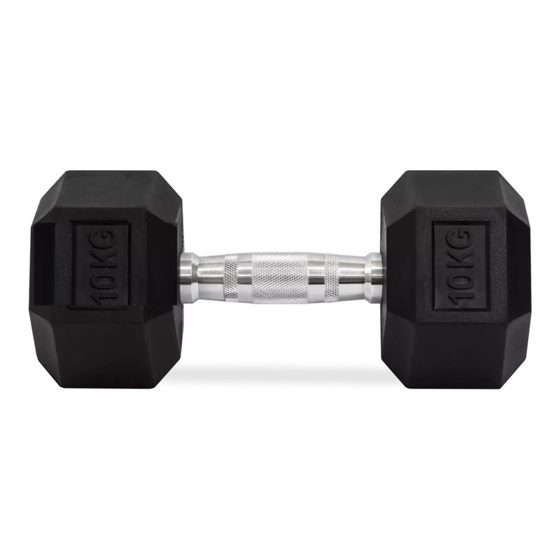 Mancuernas hexagonales de caucho de 2,5 a 70 kg - Par