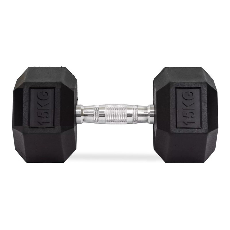 Mancuernas hexagonales de caucho de 2,5 a 70 kg - Par