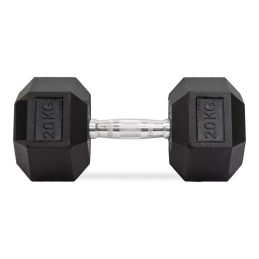 Mancuernas hexagonales de goma de 20 kg, par