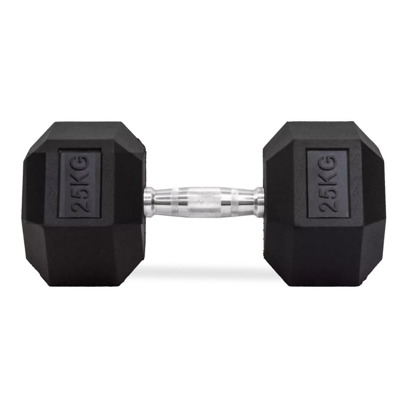 Mancuernas hexagonales de caucho de 2,5 a 70 kg - Par