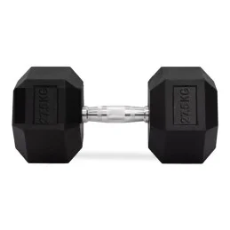 Haltères hexagonaux en caoutchouc de 27,5 kg, paire