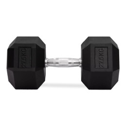 Mancuernas hexagonales de goma de 27,5 kg, par