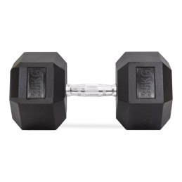 35 kg rubber hex dumbbells, pair