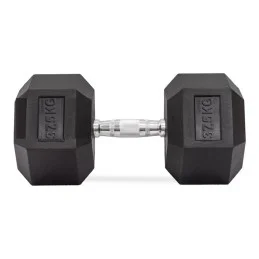 Haltères hexagonaux en caoutchouc de 37,5 kg, paire