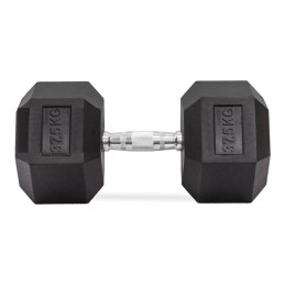 37.5 kg rubber hex dumbbells, pair