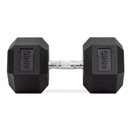 40 kg rubber hex dumbbells, pair