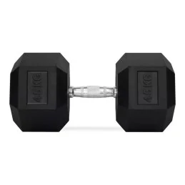 Haltères hexagonaux en caoutchouc de 45 kg, paire