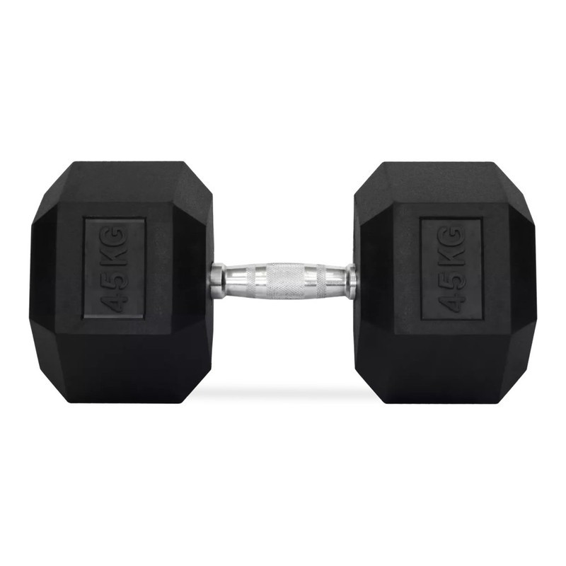 Mancuernas hexagonales de caucho de 2,5 a 70 kg - Par