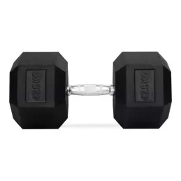 Haltères hexagonaux en caoutchouc de 47,5 kg, paire