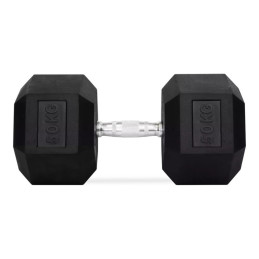 Mancuernas hexagonales de goma de 50 kg, par