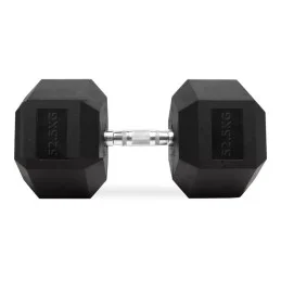 Haltères hexagonaux en caoutchouc de 52,5 kg, paire