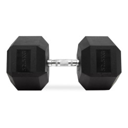 Mancuernas hexagonales de goma de 52,5 kg, par
