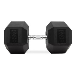 Mancuernas hexagonales de goma de 55 kg, par