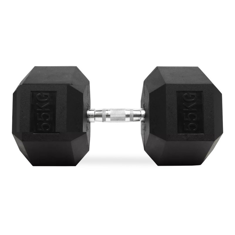 Mancuernas hexagonales de caucho de 2,5 a 70 kg - Par