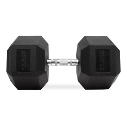 Mancuernas hexagonales de goma de 57,5 kg, par