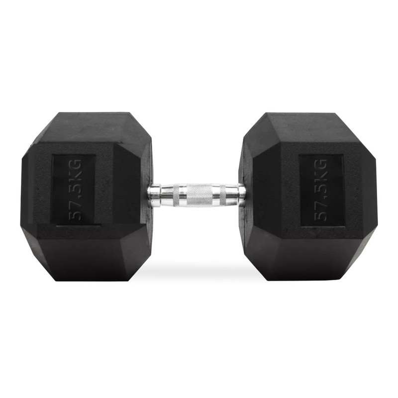 Mancuernas hexagonales de caucho de 2,5 a 70 kg - Par