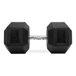 Haltères hexagonaux en caoutchouc de 60 kg, paire