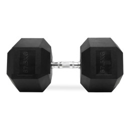 Mancuernas hexagonales de goma de 67,5 kg, par