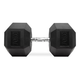 70 kg rubber hex dumbbells, pair