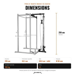 Poulie haute/basse CS-Basic, dimensions