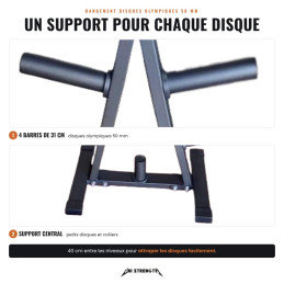 A post for every plate, 31 cm bars and central post for small plates and collars