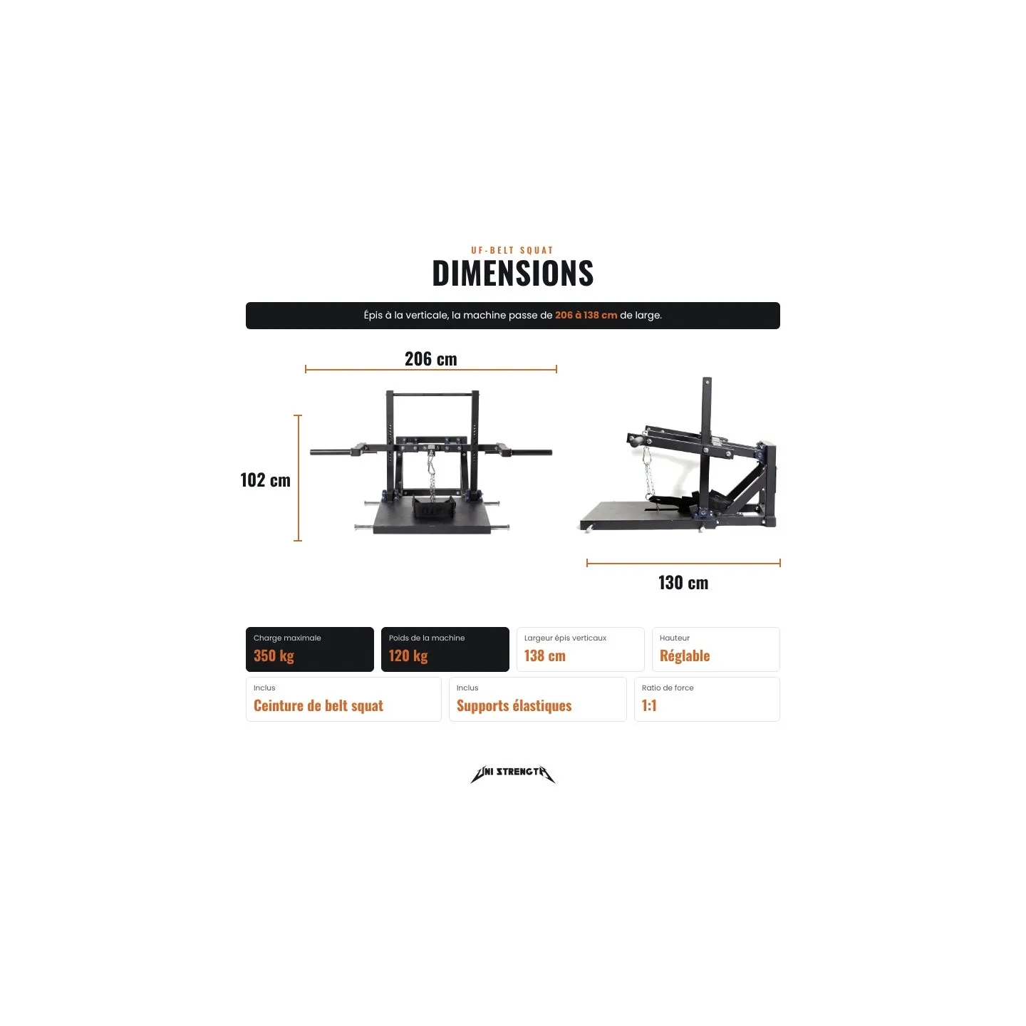 Macchina Belt Squat con Cintura UF-Belt Squat, Carico 350 kg - vista 8