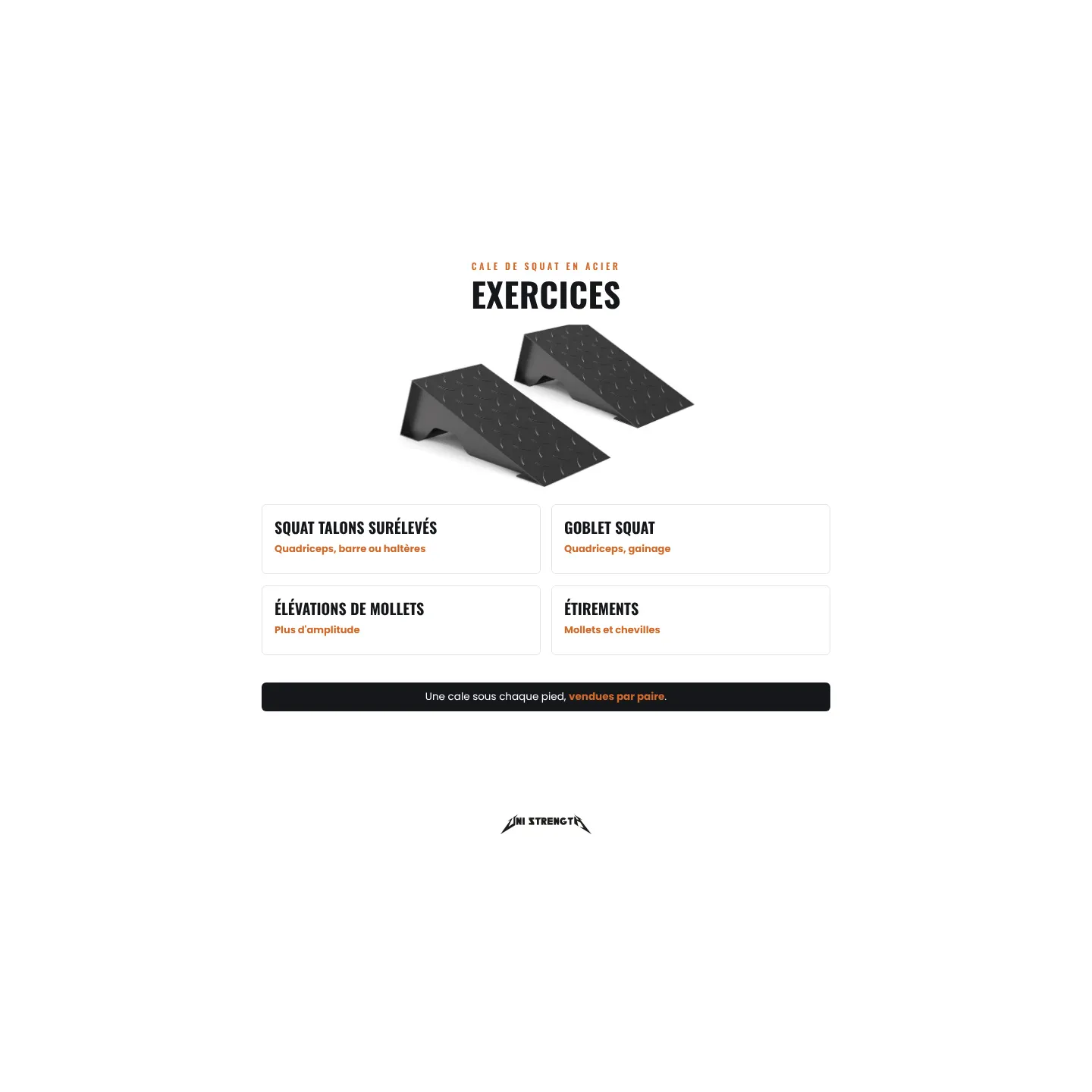 Cuneo per Squat in Acciaio, Squat Wedge 20° per Quadricipiti (coppia) - vista 5