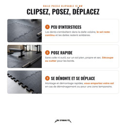 Loseta puzzle encajable, instalación rápida y desplazable
