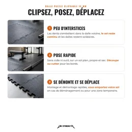 Piastrella puzzle a incastro, posa rapida e spostabile