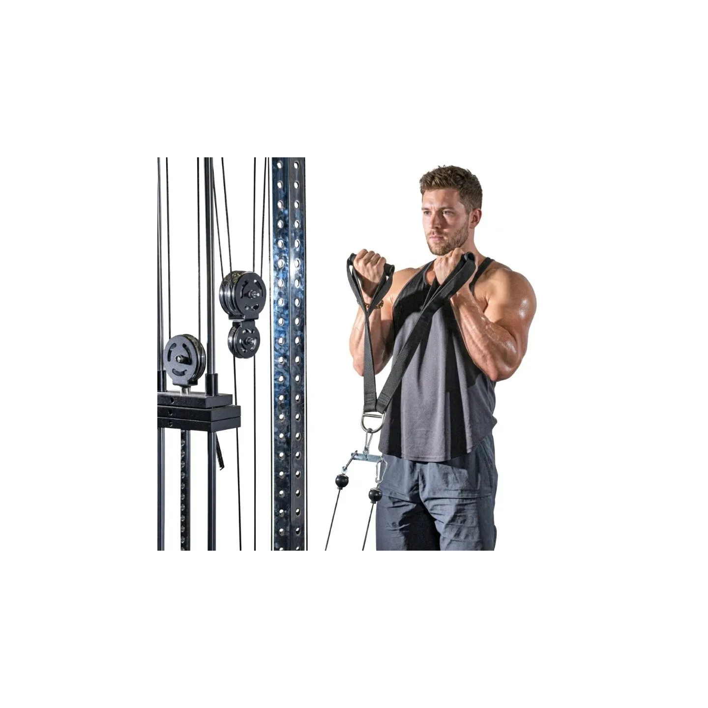 Multi Triceps Strap for Cable Machines, 2 Padded Handles - view 12