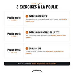 3 exercices à la poulie avec la barre en V