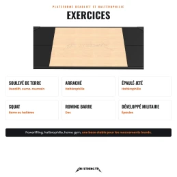 Exercices sur plateforme deadlift et haltérophilie