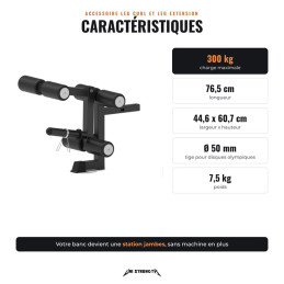 Caratteristiche dell'accessorio leg curl e leg extension