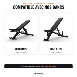 Leg-Curl-Aufsatz kompatibel mit den Bänken Zero Gap+ und UF-5 Plus